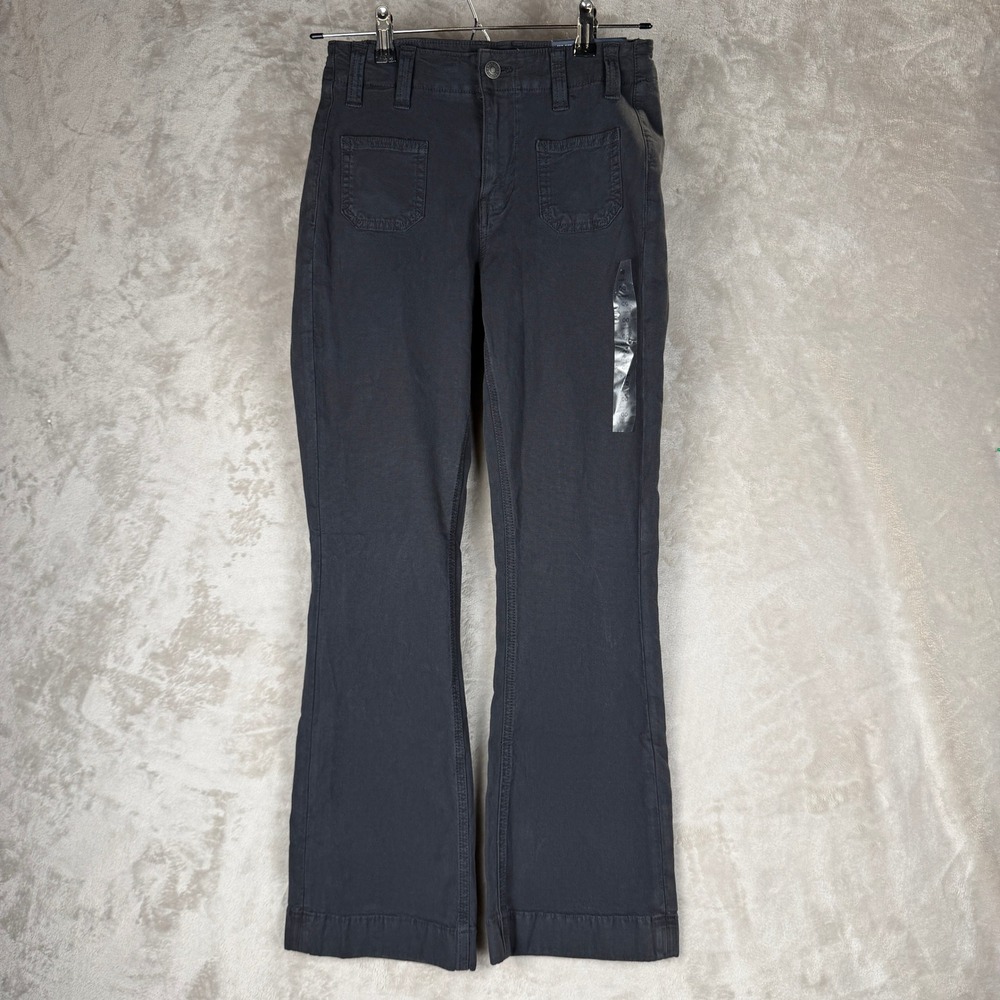 American Eagle Classic Boot Mid Rise Pants Charcoal Gray 00 Short 24w New